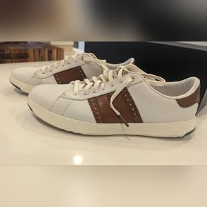 Cole Haan Tennis Sneakers White w/Brown Men's SZ 9.5US - Like New